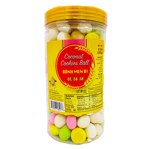 Bánh Men Bi Màu (Coconut Cookies Ball) 24 Jars x 6.3 Oz