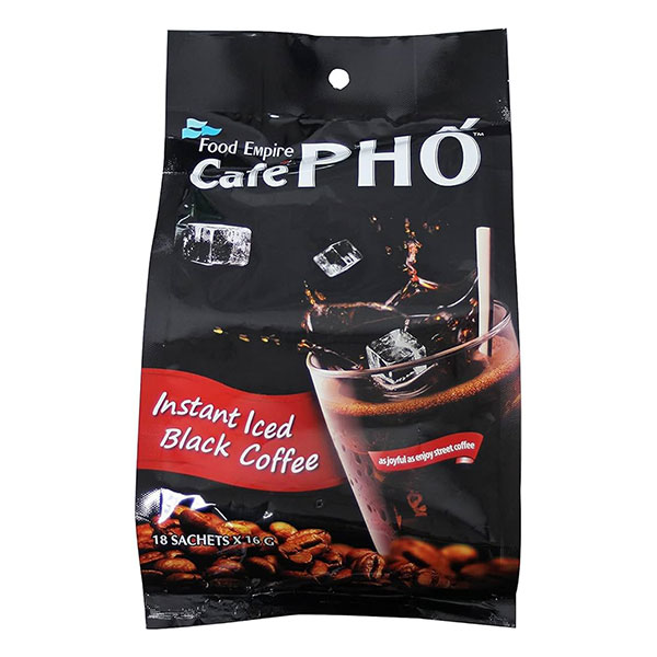 Café Pho Instant Iced Black Coffee (Bag) 20 Bags x 18sachets x 0.5 Oz