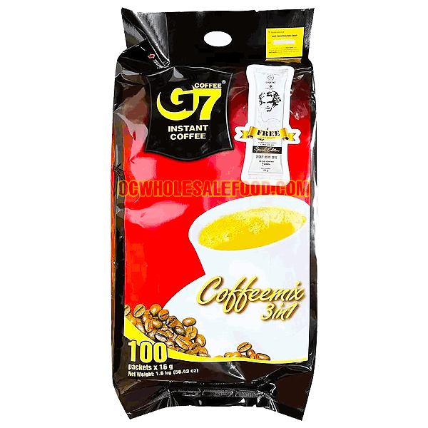 G7 3-in-1 Instant Coffee 100 Sticks (5 x 100' x 16g)