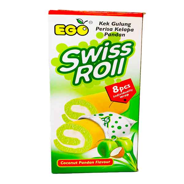 Ego Swiss Roll Coconut Pandan Flavour Box 24 x 6.2 Oz