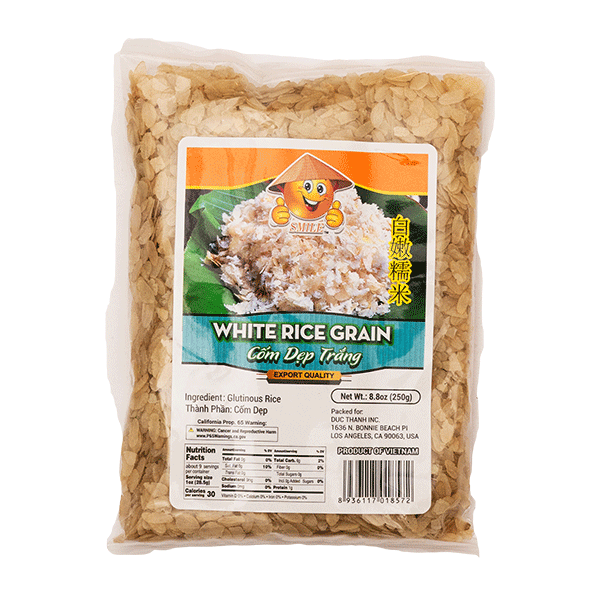 White Rice Grain (Cốm Dẹp Trắng) 30 X 8.8 Oz