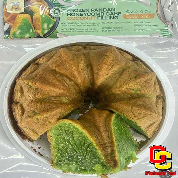 Frozen Pandan Honeycomb Cake Coconut Filling (Bánh Bò Lá Dứa Nhân Dừa) 12 x 16 Oz