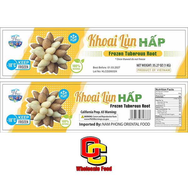 Frozen Tuberous Root (Khoai Lùn Hấp) 26 x 16 Oz *NP*