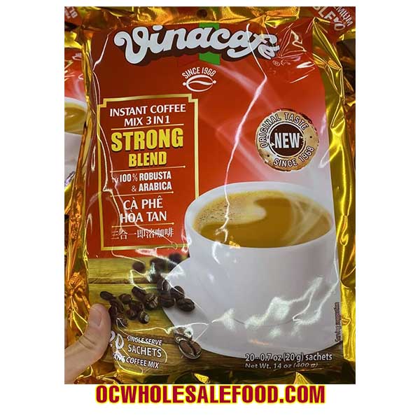 Vinacafe Premium Strong Blend 3-In-1 Instant Coffee Mix (20 x 20'x 0.7 0z)