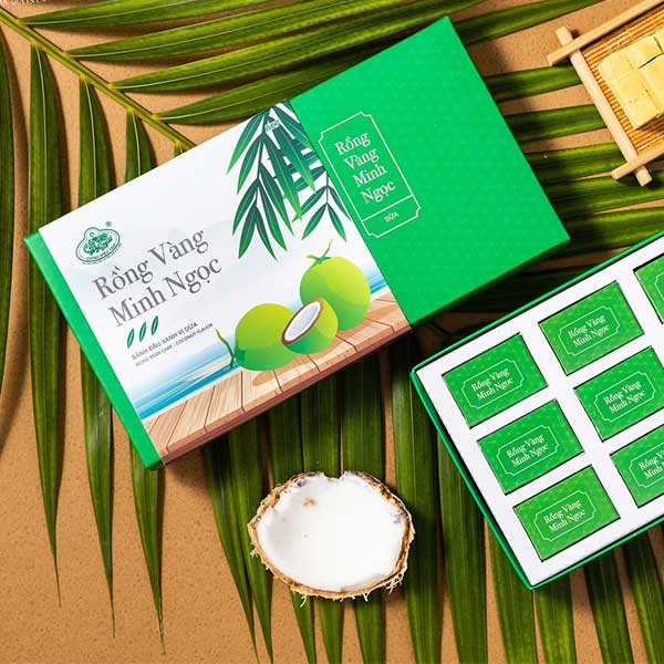 Minh Ngọc Mung Bean Cake Coconut Flav (Bánh Đậu Xanh Vị Dừa) 45 x 5.3 Oz