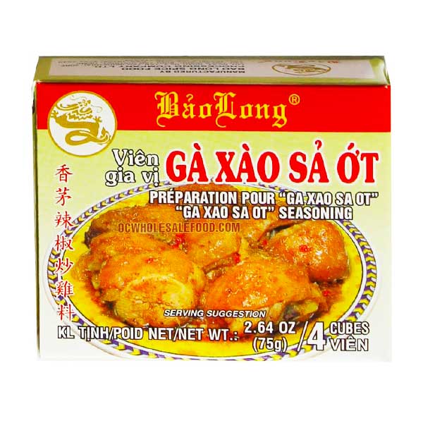 Bao Long Ga Xao Sa Ot Seasoning - Viên Gia Vị Gà Xào Sả Ớt Bảo Long