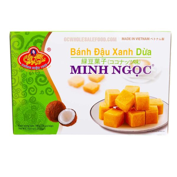 Minh Ngoc Mung Bean Cake Coconut - Bánh Đậu Xanh Dừa Minh Ngọc (44 x 10.5 Oz)