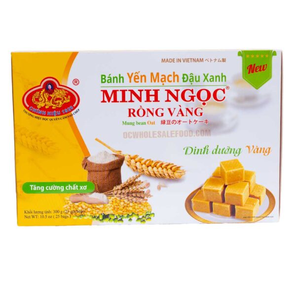 Minh Ngoc Mung Bean Cake With Oat - Bánh Yến Mạch Đậu Xanh Minh Ngọc (44 x 10.5 Oz)