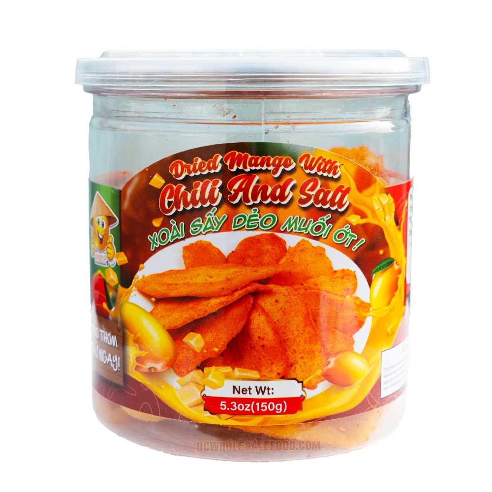 Smile Dried Mango with Chili and Salt - Xoài Sấy Dẻo Muối Ớt (30 x 4.6 Oz)