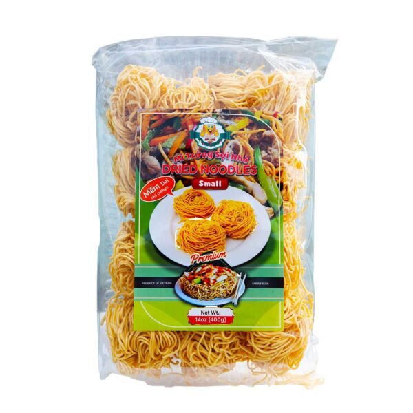 Smile Dried Noodle (S) - Mì Trứng Sợi Nhỏ Smile (30 x 14 Oz)