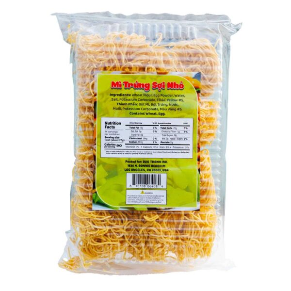 Smile Dried Noodle (S) - Mì Trứng Sợi Nhỏ Smile (30 x 14 Oz) - Image 2